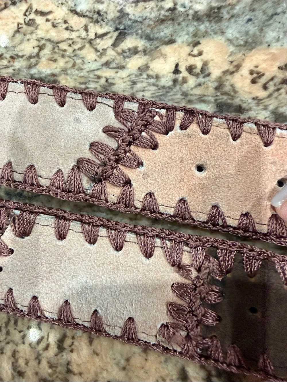 Free People Patchwork Leather Belt in Brown, Tan, Cream